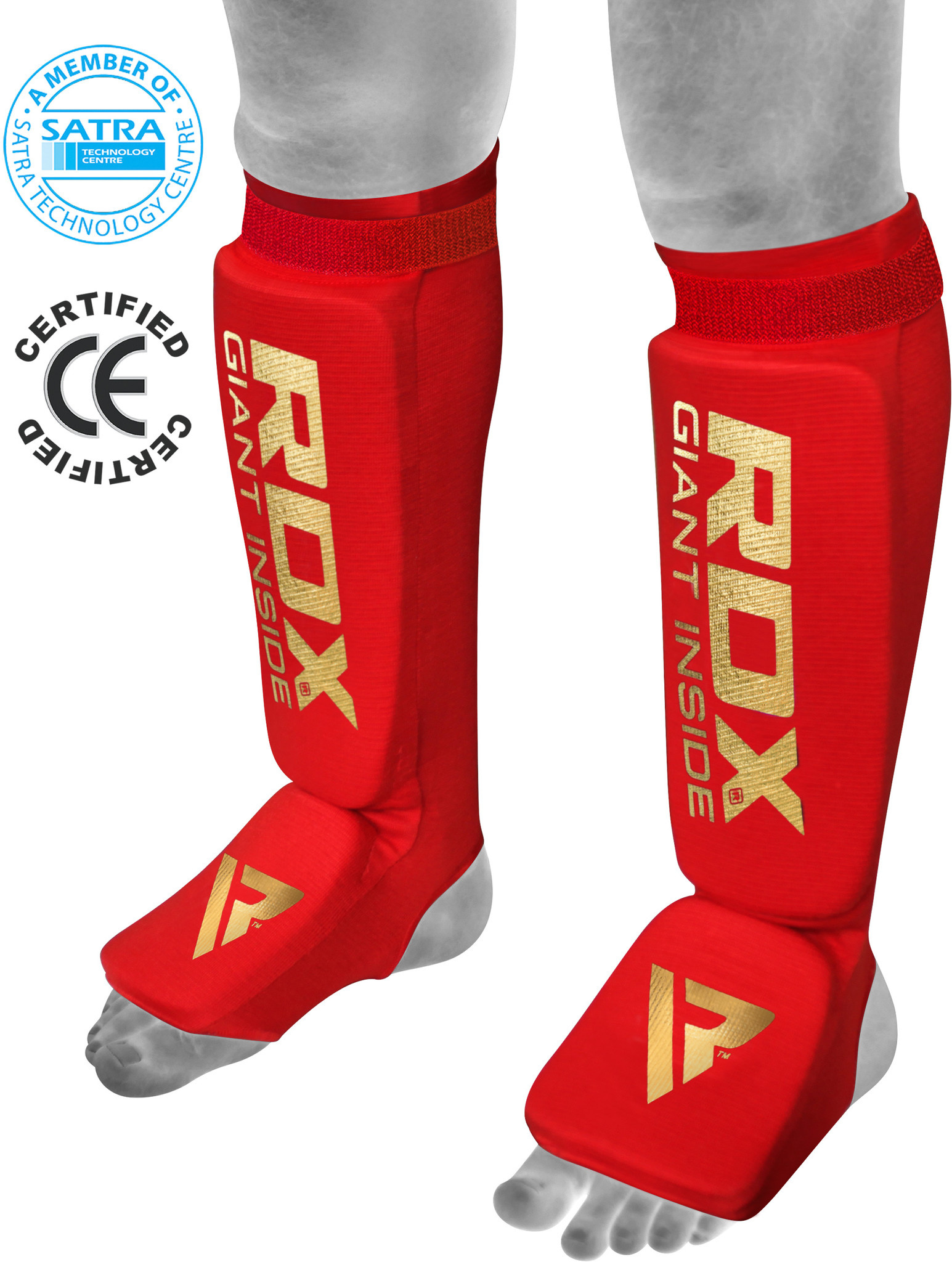 RDX Sports Hosiery Shin Instep Foam Rood afbeelding