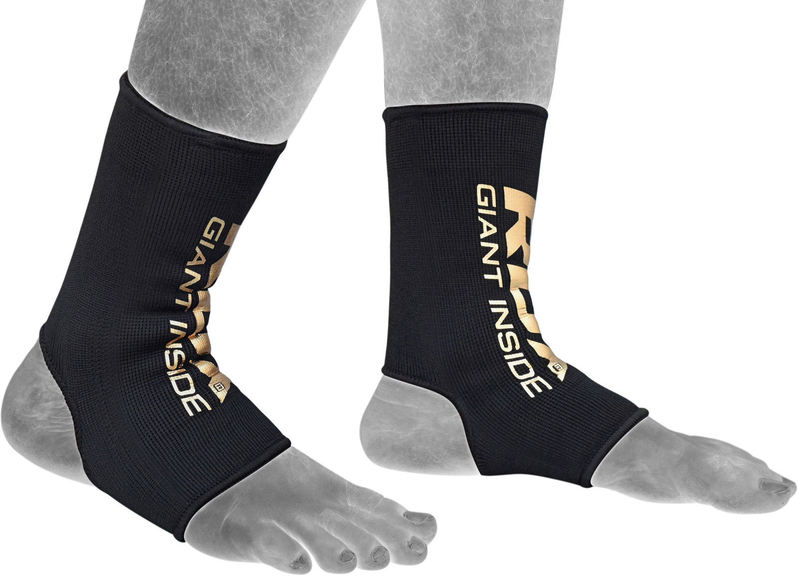 RDX Sports Hosiery Ankle Sleeve - Enkelbeschermer Zwart Goud afbeelding