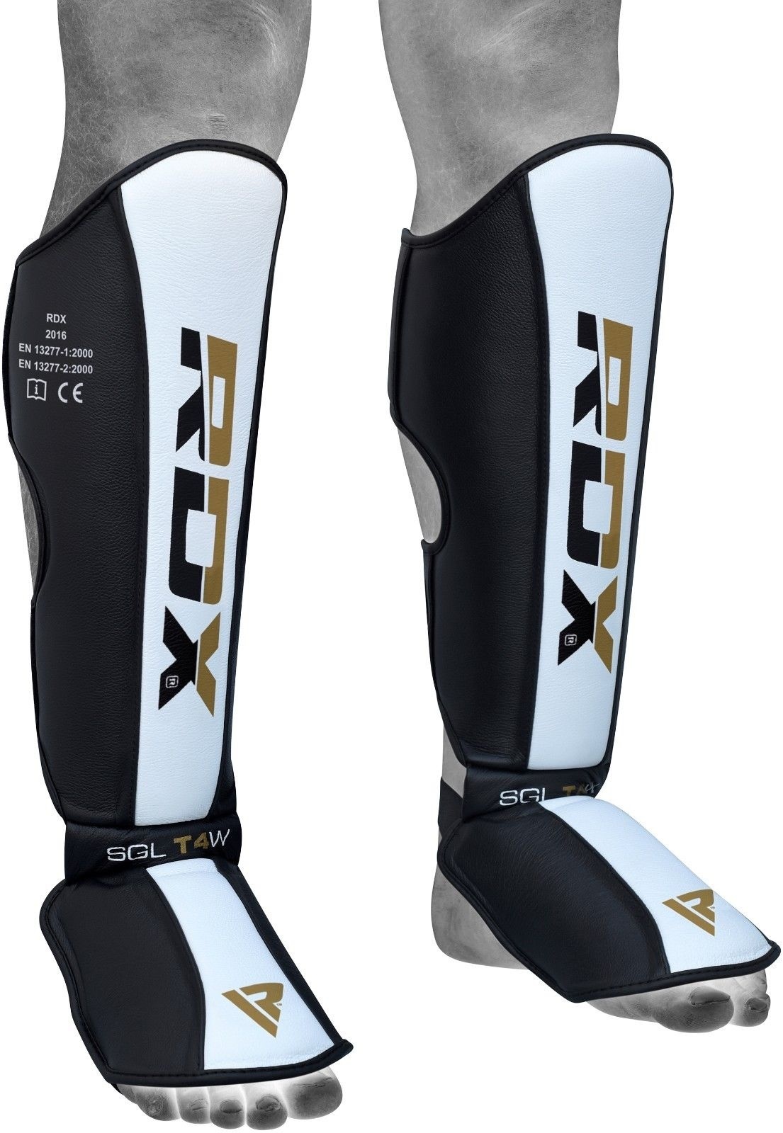 RDX Sports T4 Leren Scheenbeschermers - Incl. Voetbeschermer afbeelding
