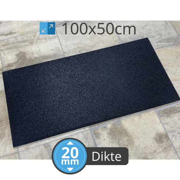 PTessentials High Density 1050 kg-m3 crossfit tegel 100x50 cm Zwart