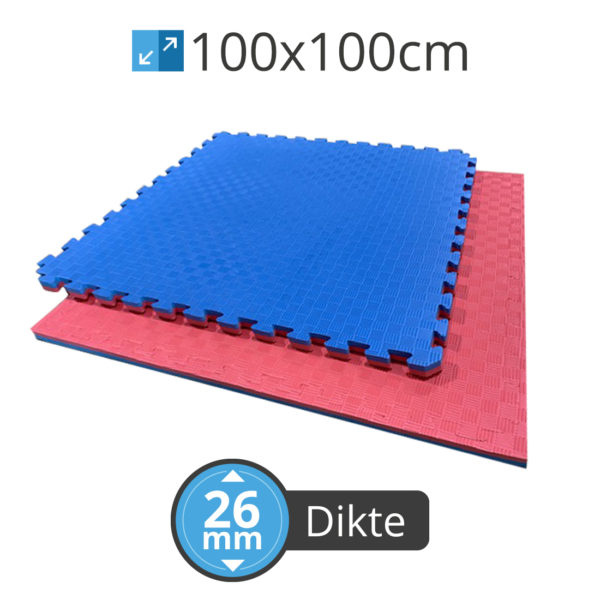 PTessentials Tatami matten 100x100x2,6 cm - Palletprijs - Blauw-Rood afbeelding