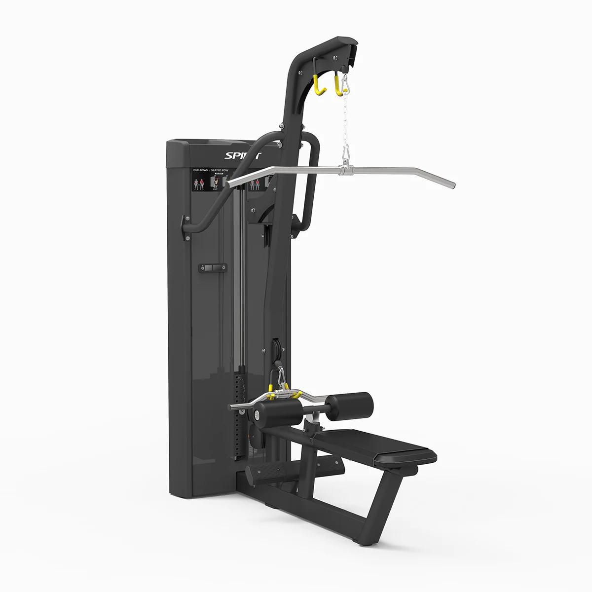 Spirit Strength Selectorized Lat Pulldown - Seated Row Machine - gratis montage afbeelding