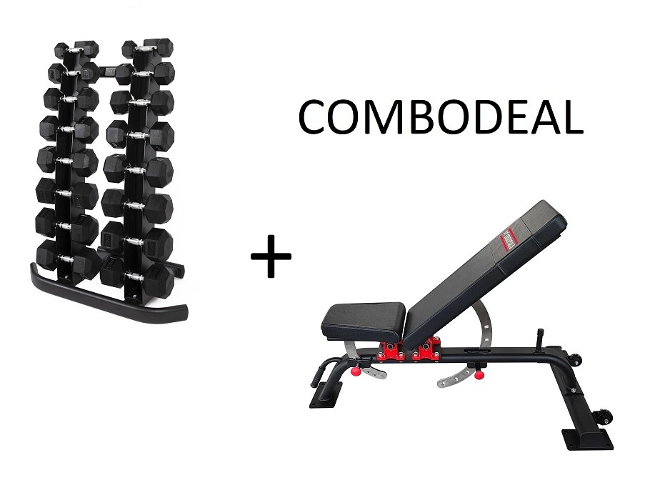 Fitnesskoerier PTessentials HD Tower + Dumbbells + PRO Bench Combodeal aanbieding