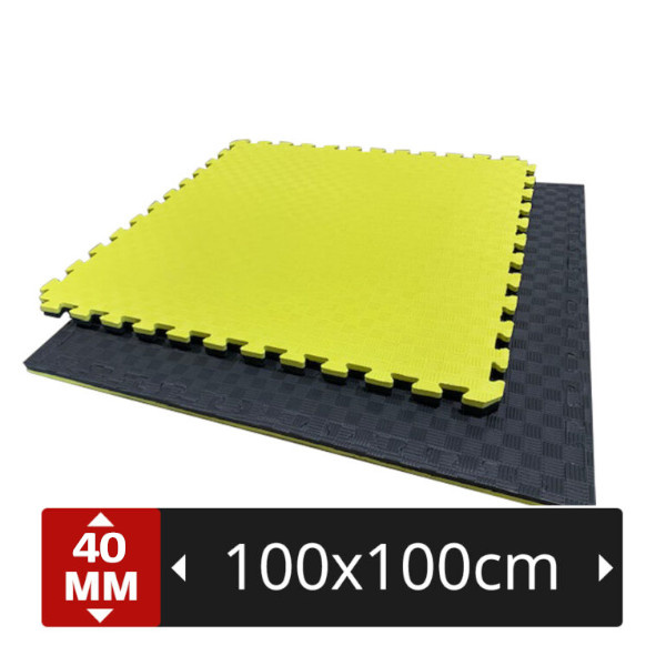 PTessentials Tatami matten zwart-geel - 100x100x4 cm - Palletprijs afbeelding