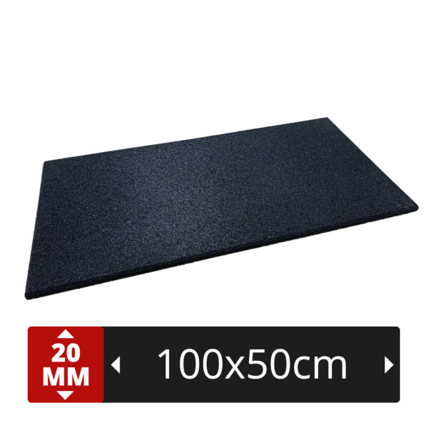 PTessentials High Density 1050 kg/m3 crossfit tegel 100x50 cm - zwart afbeelding