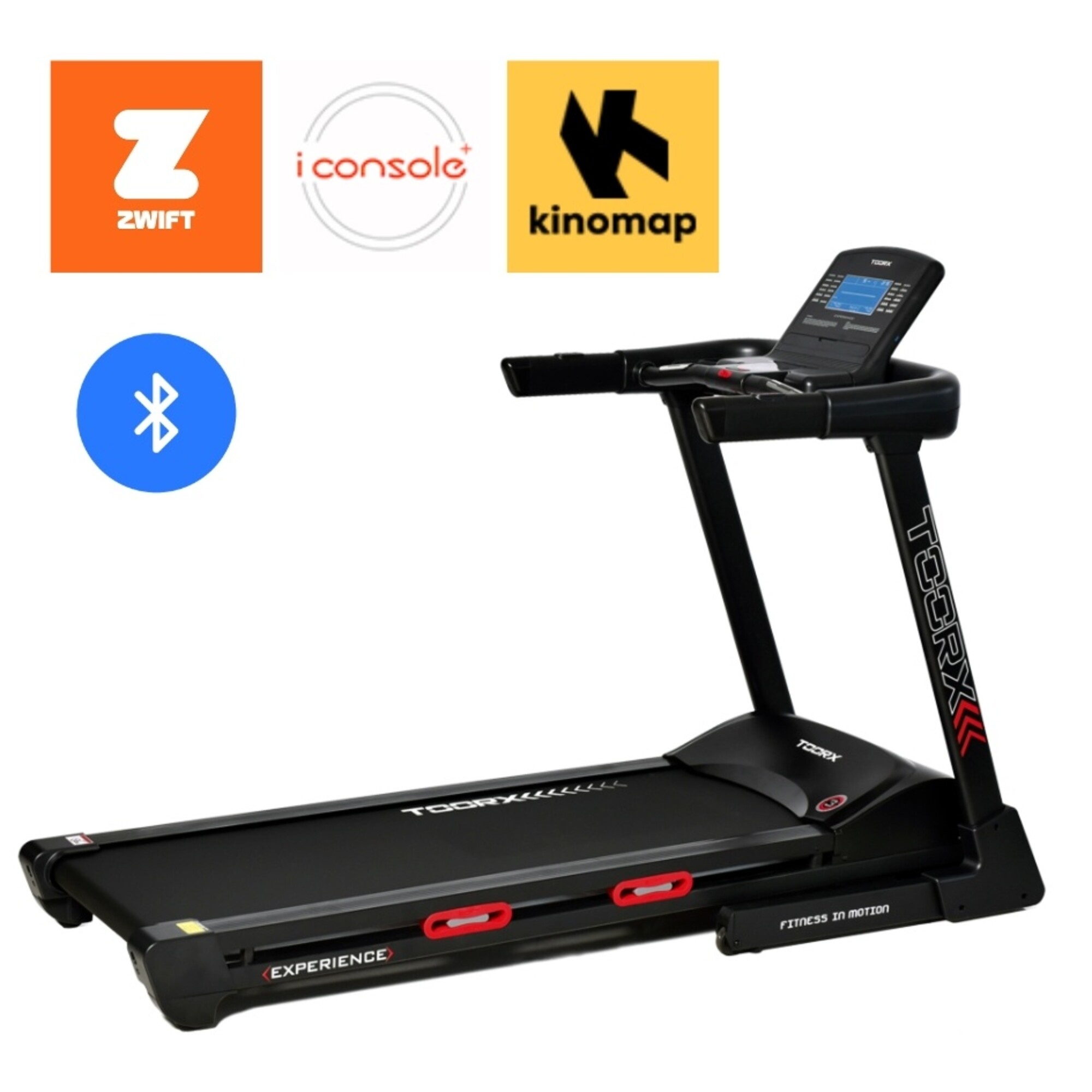 Toorx Fitness Experience - Loopband - Inklapbaar - 24 trainingsprogramma's - met Zwift en Kinomap - inclusief hartslagmeter