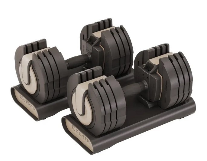 Fitnesskoerier Centr Smart Stack 50 Verstelbare Dumbbells 2 x 22,5 kg aanbieding