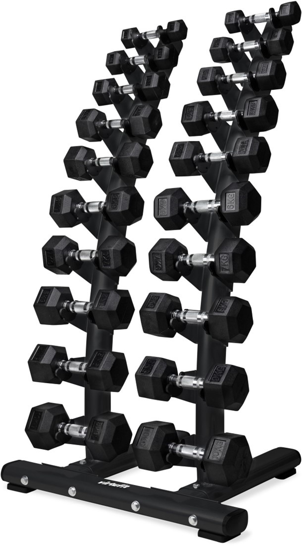 PTessentials PRO Hexa Dumbbellset 1 t/m 10 kg incl. deluxe opbergrek afbeelding