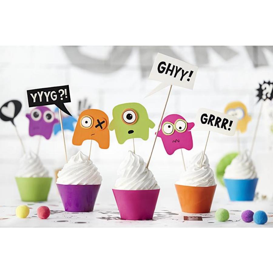 Kit deco cupcake Monsters (6 pcs)-5