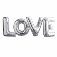 thumb-Ballon aluminium Love d'argent-1