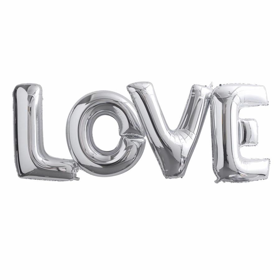 Ballon aluminium Love d'argent-1