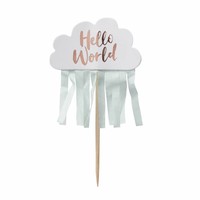 thumb-Cupcake toppers Hello World (10 stuks)-1