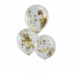 Confetti ballon goud (5 stuks)