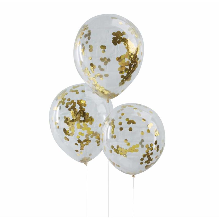 Ballon à confettis or (5pcs)-1