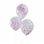 Confetti ballon roze (5 stuks)
