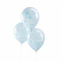 thumb-Ballon 30cm Confetti Bleu (5 pcs)-1