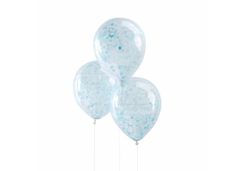 Confetti ballon blauw (5 stuks) 