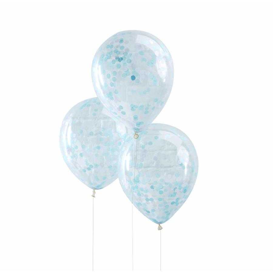 Ballon 30cm Confetti Bleu (5 pcs)-1