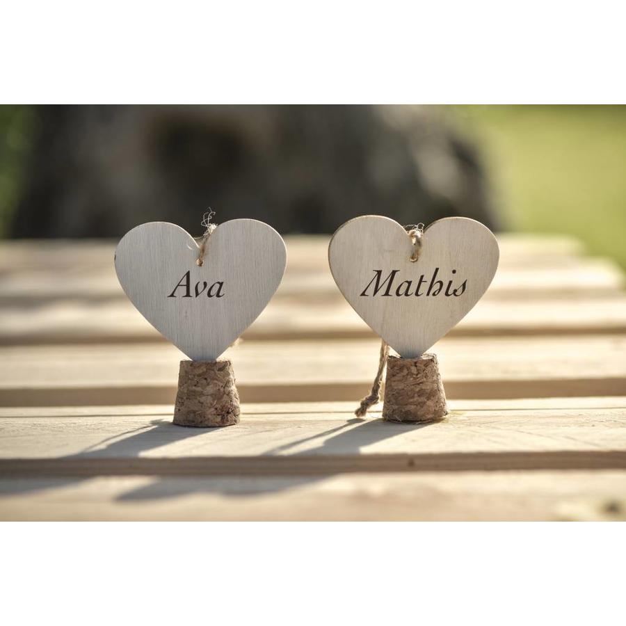 Marque-place coeur naturel (10 pieces)-4