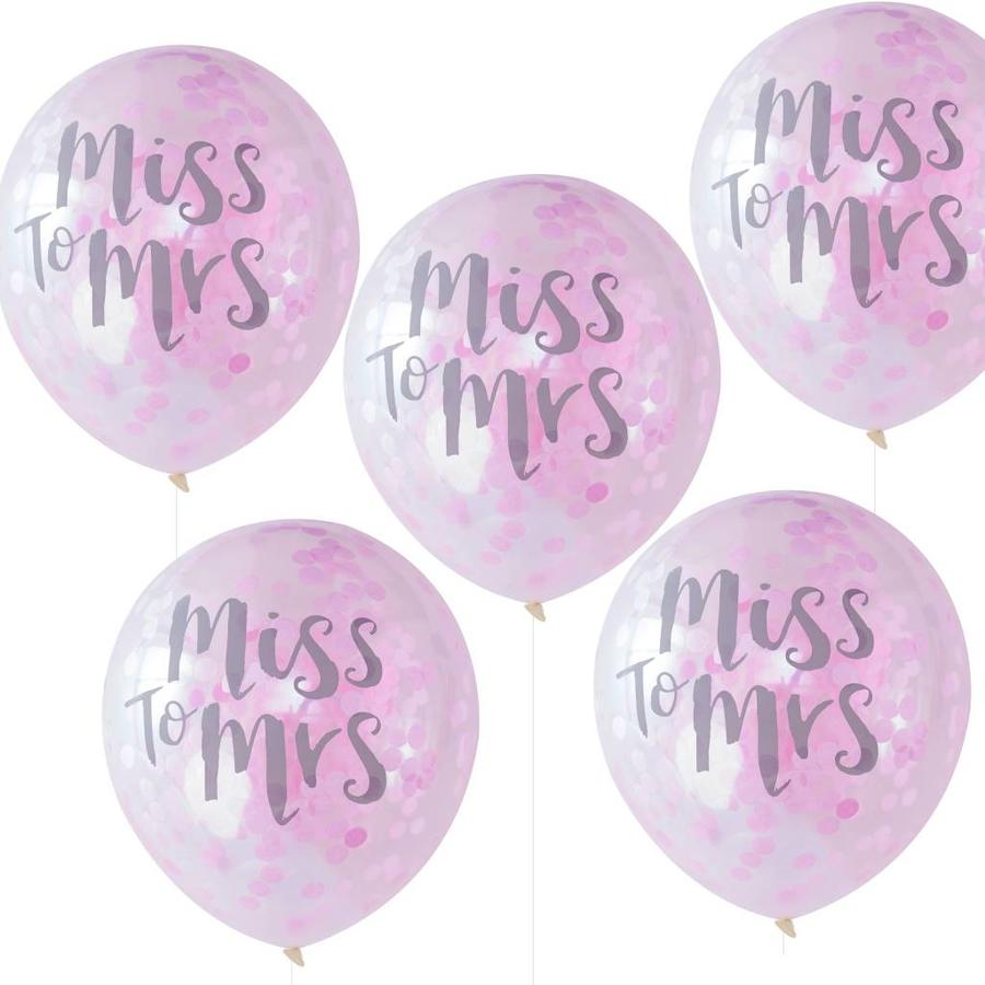 Ballon confetti miss to mrs (5 pieces)-1