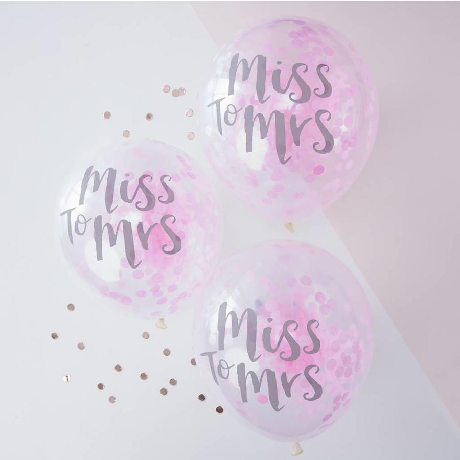 Ballon confetti miss to mrs (5 pieces)-2