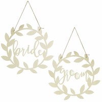 thumb-Houten bordjes Bride & Groom-1