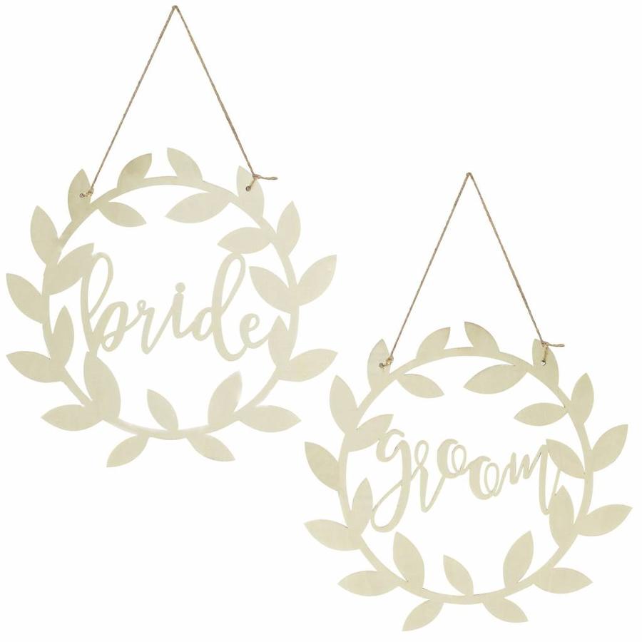 Houten bordjes Bride & Groom-1