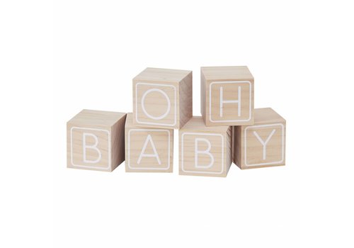 Livre d'or - Cubes en bois "Oh Baby" 