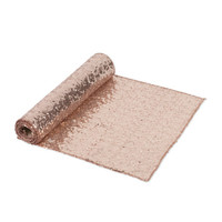 thumb-Tafelloper rosé glitter  (30 x 250 cm)-1