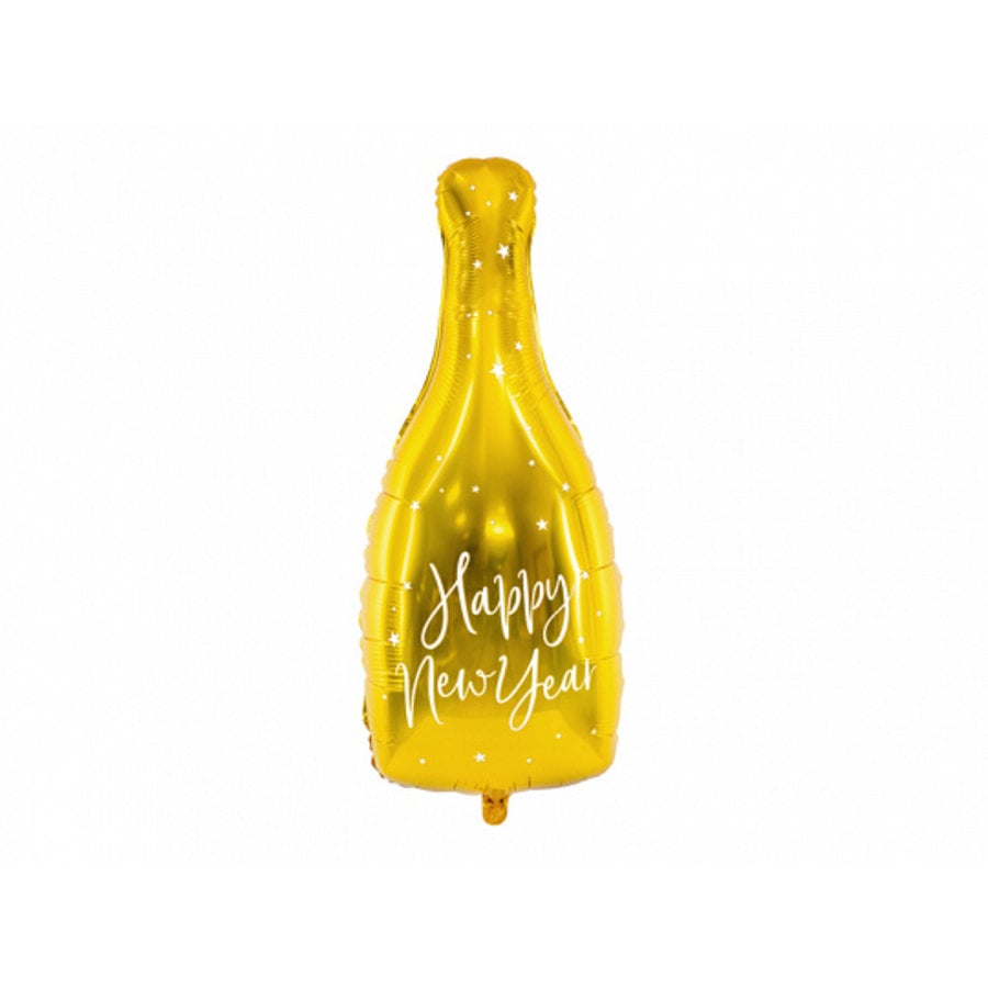 Folieballon champagnefles goud Happy New Year-1