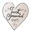 Perfect Decorations Houten Bordje Just Married wit