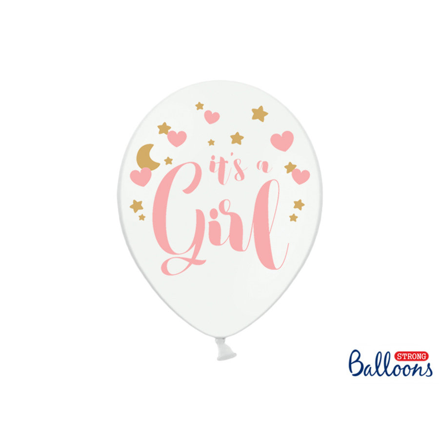 Ballons its a girl rose (6 pièces)-1