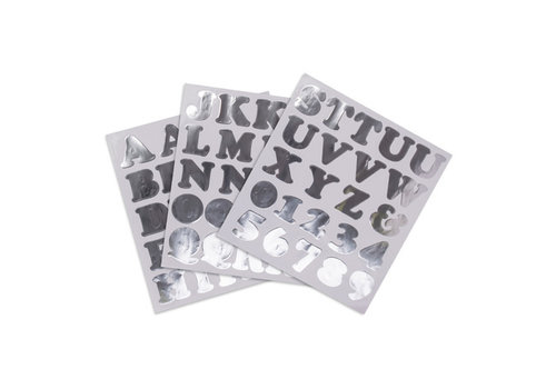 Stickers alphabets argent 