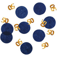 Confettis de table or et bleu 50