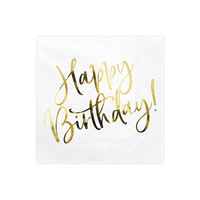 thumb-Serviettes en papier happy birthday or (20 pcs)-1