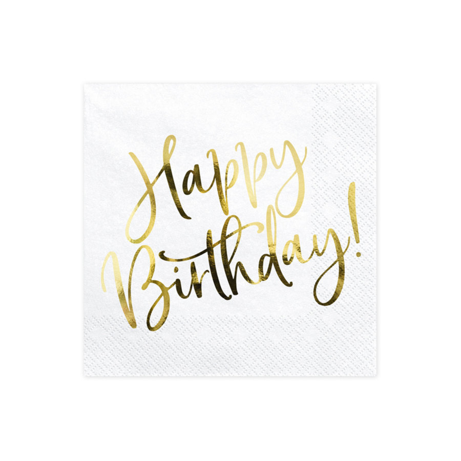 Serviettes en papier happy birthday or (20 pcs)-1