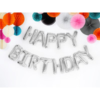 Ballon aluminium "Happy Birthday" d'argent