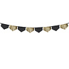 Perfect Decorations Slinger zwart met goud (3 meter)