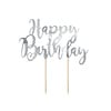 Perfect Decorations Taarttopper Happy Birthday zilver