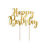 Taarttopper Happy Birthday goud