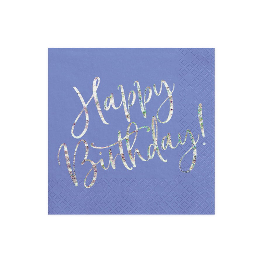 Serviettes en papier happy birthday  violet (20 pcs)-1