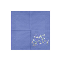 thumb-Serviettes en papier happy birthday  violet (20 pcs)-2