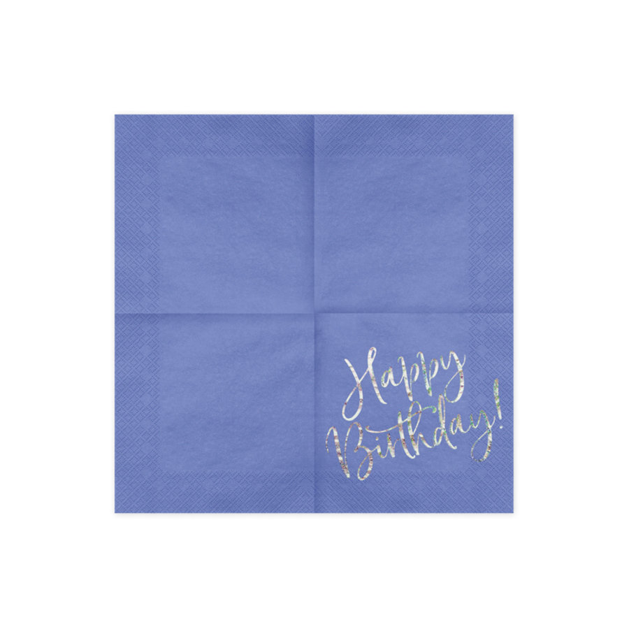 Serviettes en papier happy birthday  violet (20 pcs)-2