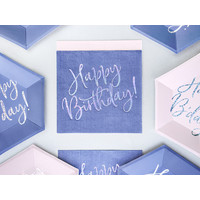 thumb-Serviettes en papier happy birthday  violet (20 pcs)-3