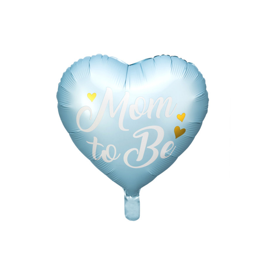 Folieballon Mom to be blauw-1