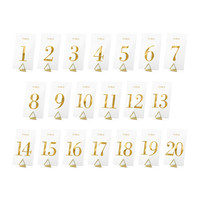 thumb-Numéro de table transparent d'or (1 - 20)-2