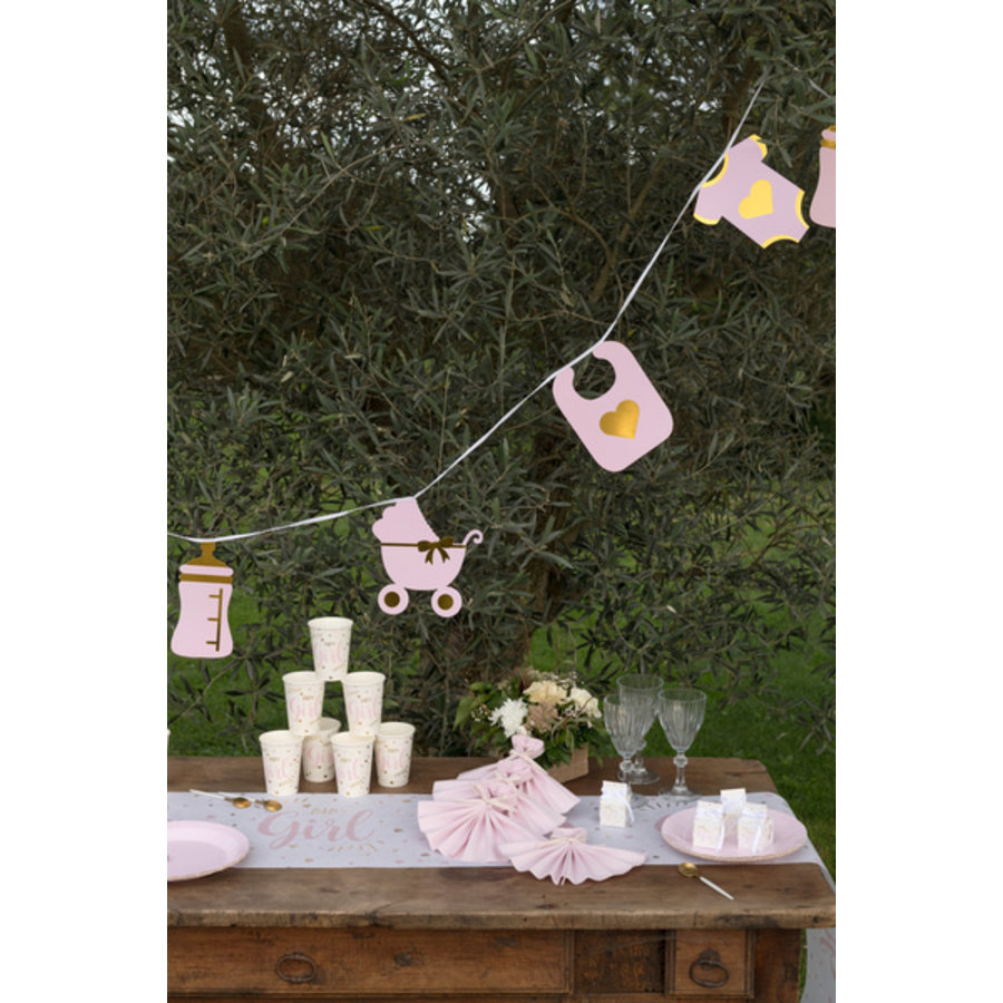 Guirlande babyshower métal rose-3