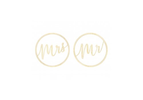 Suspensions en bois Mr & Mrs 38cm 