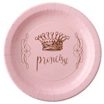 Roze bordjes prinses (6 stuks)