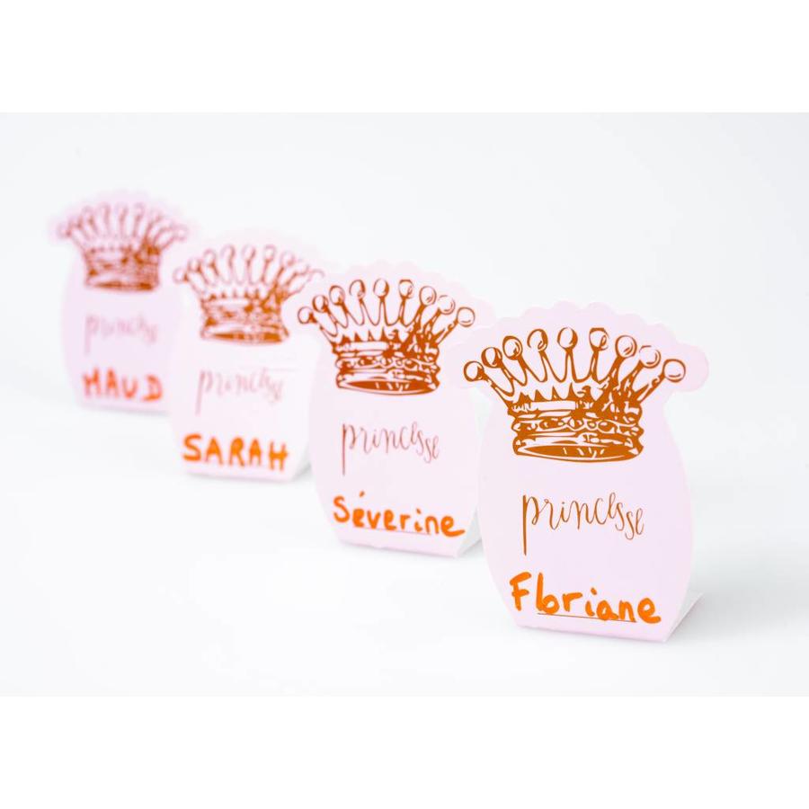 Roze plaatsnaamkaartjes prinses (6 stuks)-2